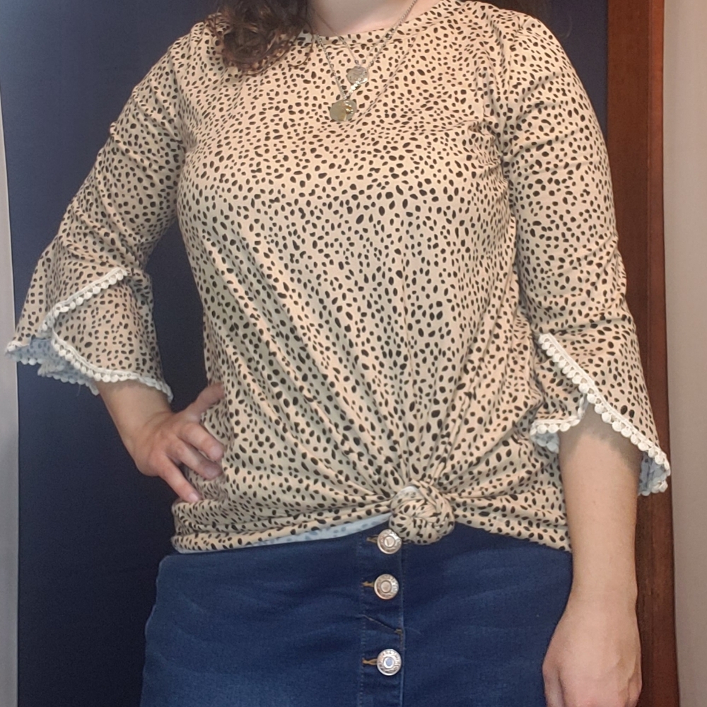 Black and Brown Relaxed Blouse